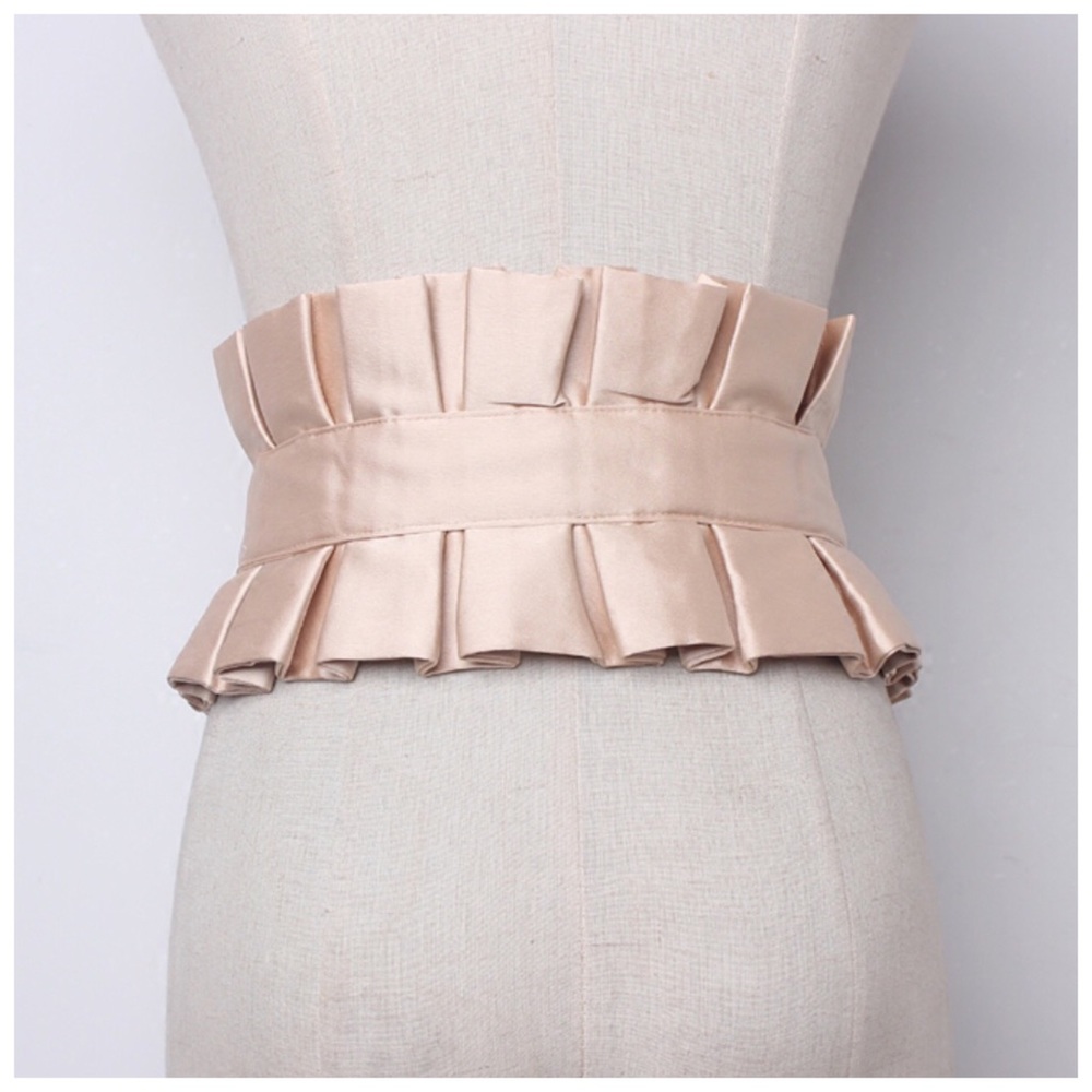 Handmade Pleated Satin Belt - Picture 9 of 10
